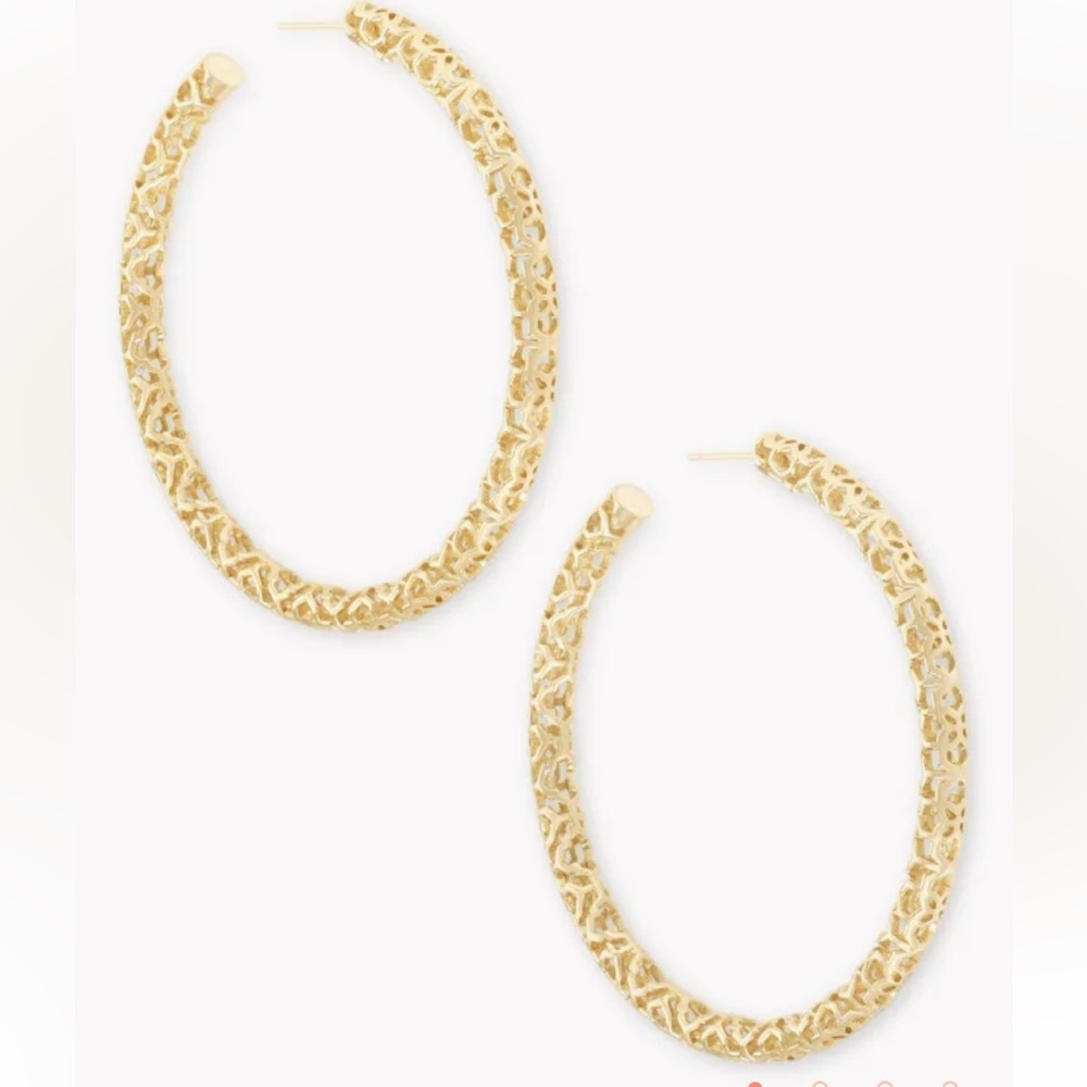 Kendra Scott Maggie Hoop Earrings in Gold Filigree